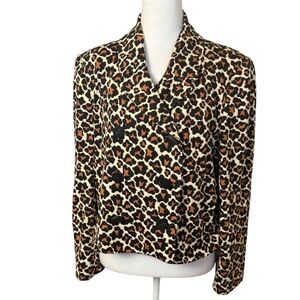 Diane Von Furstenberg Animal Print Blazer Large Siren Office Administrative